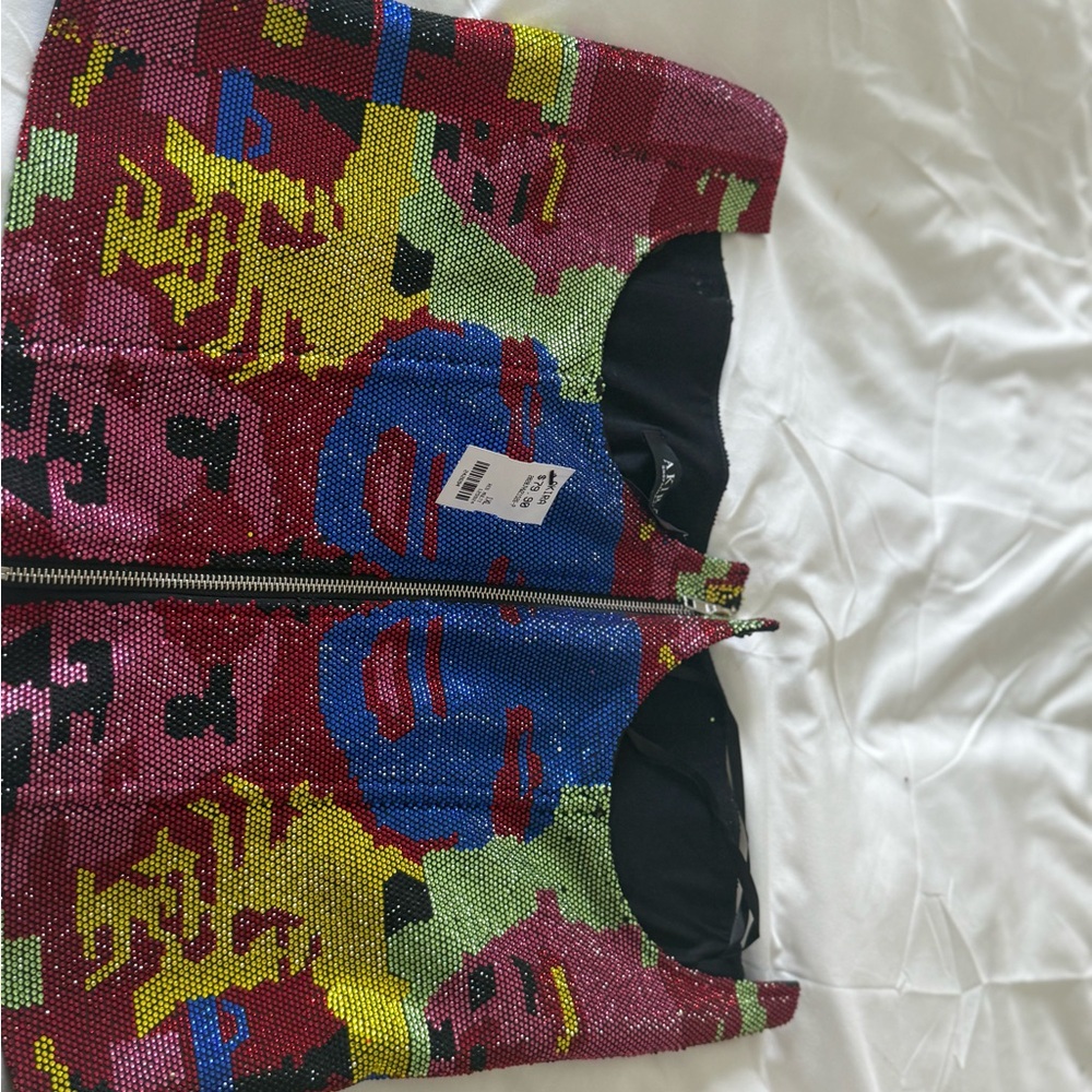 AKIRA Crystallized Underbust Bustier – Red Multi (NWT)